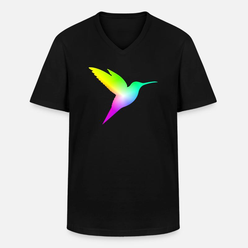 Gradient Bird - Männer-T-Shirt mit V-Ausschnitt - Schwarz