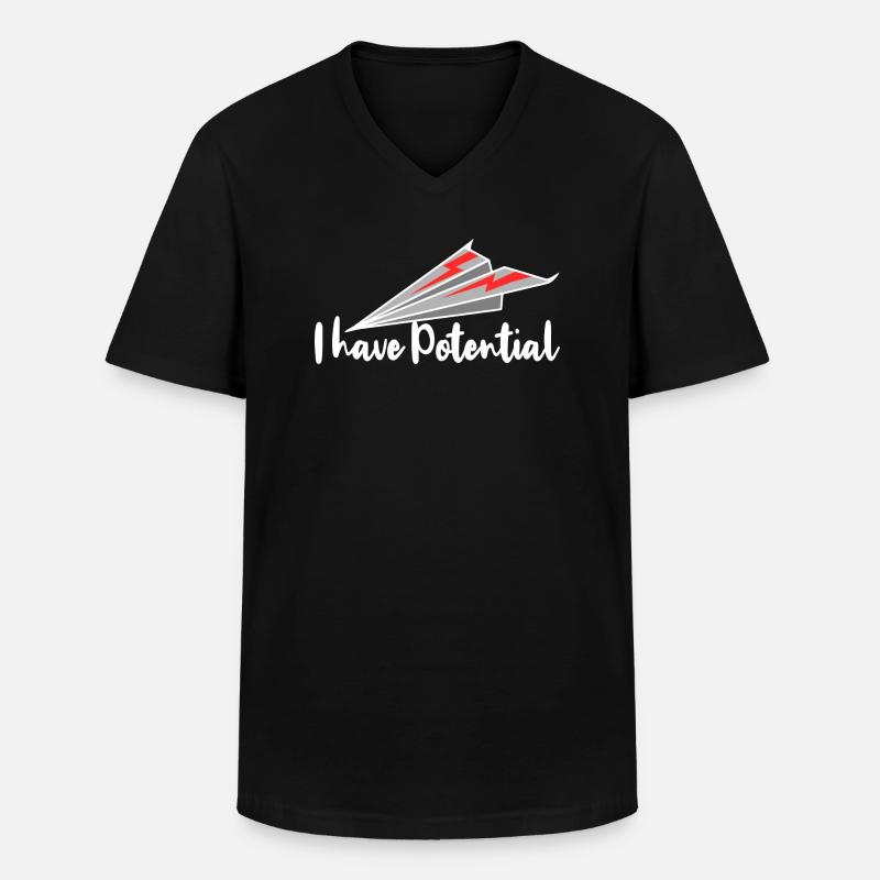 Papierflieger Pilot - Männer-T-Shirt mit V-Ausschnitt - Schwarz