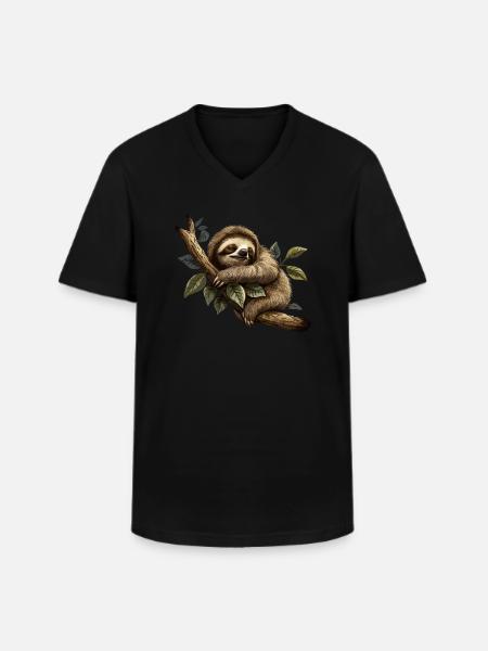 Sloth Sloth Animal Sloth Baby - Men's V-Neck T-Shirt - black
