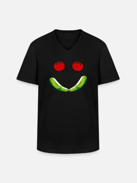 Smile Tomatoes - Men's V-Neck T-Shirt - black
