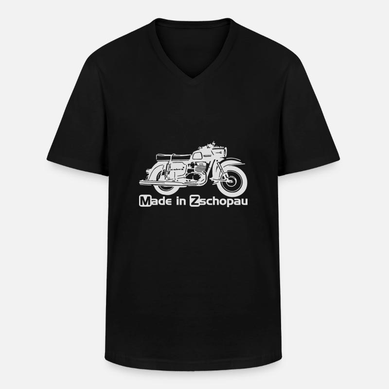 MZ ES 250 Trophy - Männer-T-Shirt mit V-Ausschnitt - Schwarz