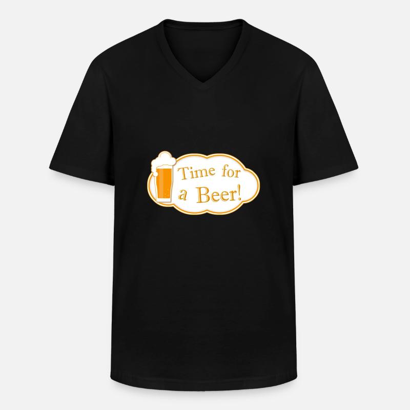 Time for a Beer - Männer-T-Shirt mit V-Ausschnitt - Schwarz