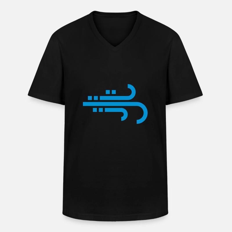 windig, Wind, Symbol, Icon - Männer-T-Shirt mit V-Ausschnitt - Schwarz