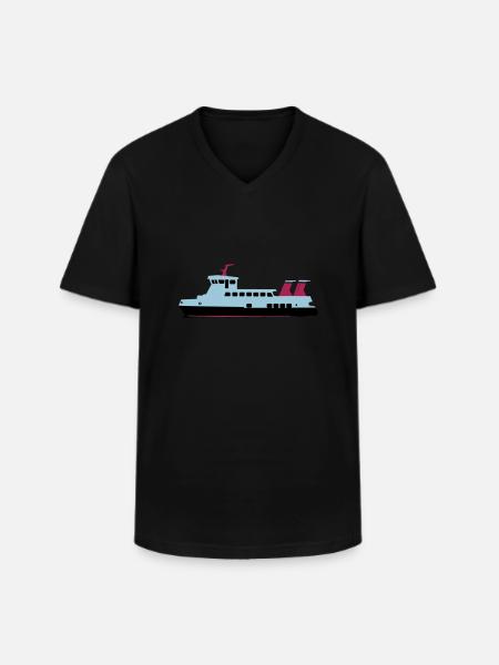 schiff - Männer-T-Shirt mit V-Ausschnitt - Schwarz