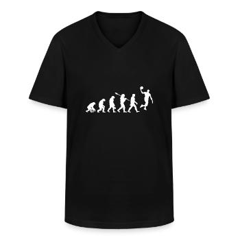 Évolution Du Basket-ball Cadeau - T-shirt col V Homme - noir - Devant - AI Model Male 178 dark (178cm)