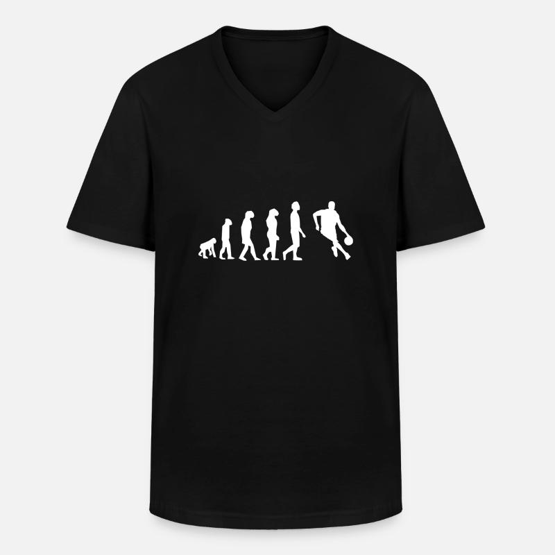 Basketball-Evolution - Männer-T-Shirt mit V-Ausschnitt - Schwarz