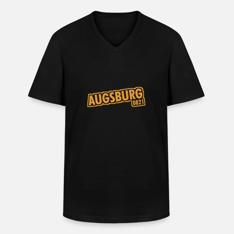 Augsburg 0821 Dialing Code - Men's V-Neck T-Shirt - black
