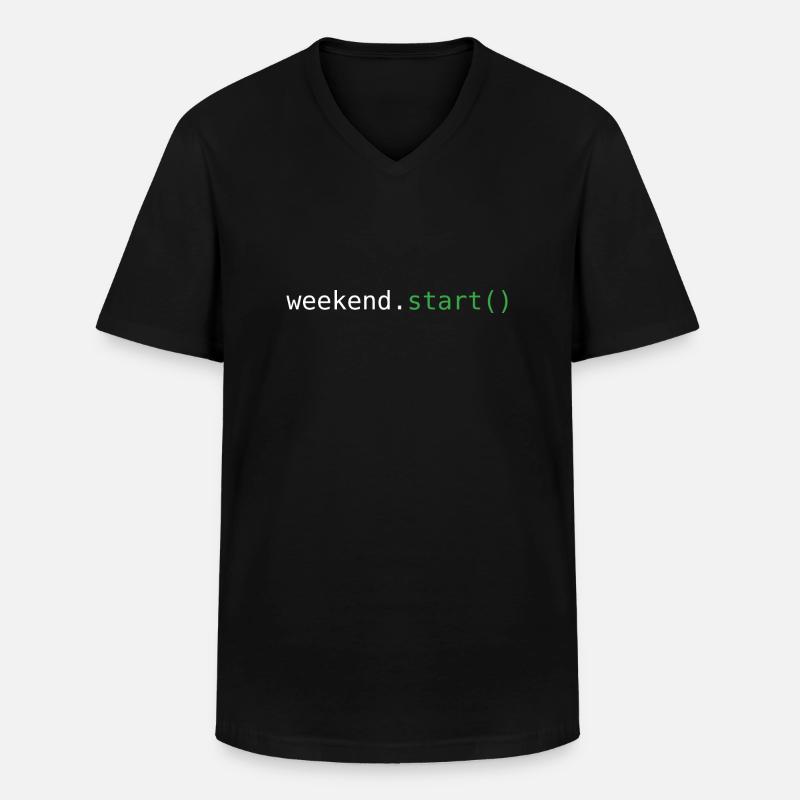 Start ins Wochenende - Männer-T-Shirt mit V-Ausschnitt - Schwarz