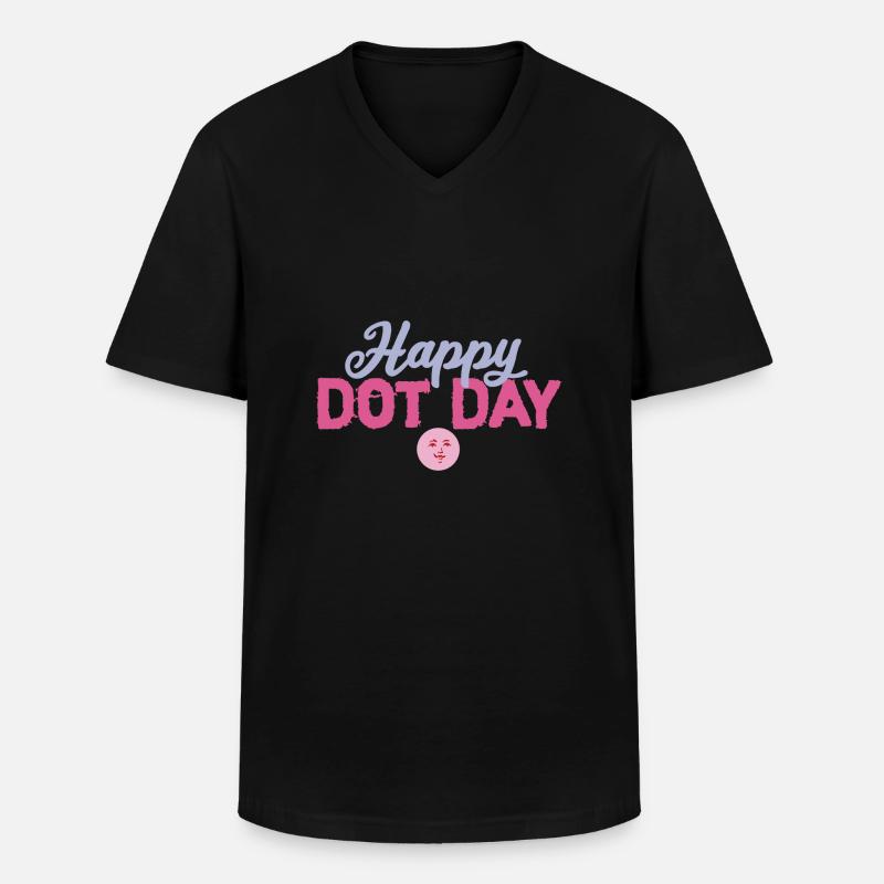 happy new dot day - Männer-T-Shirt mit V-Ausschnitt - Schwarz