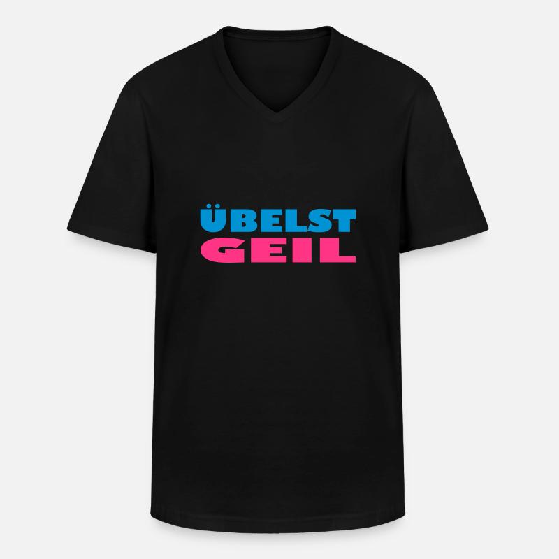 übelst geil leider exit-shirt - Männer-T-Shirt mit V-Ausschnitt - Schwarz