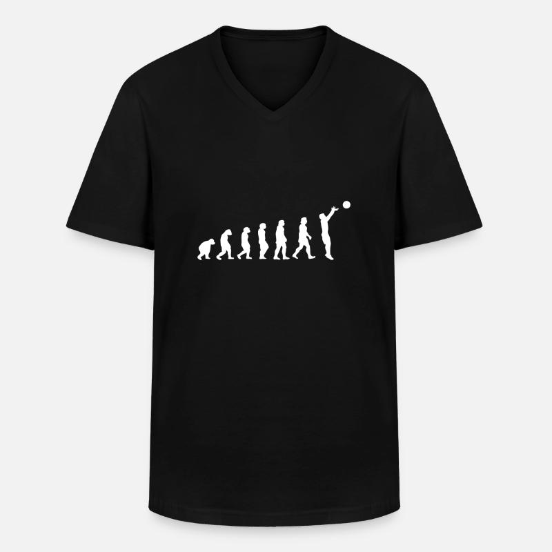 Basketball-Evolution - Männer-T-Shirt mit V-Ausschnitt - Schwarz