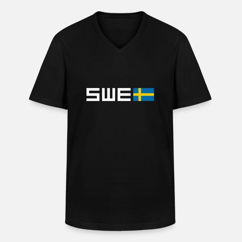 Schweden - Männer-T-Shirt mit V-Ausschnitt - Schwarz