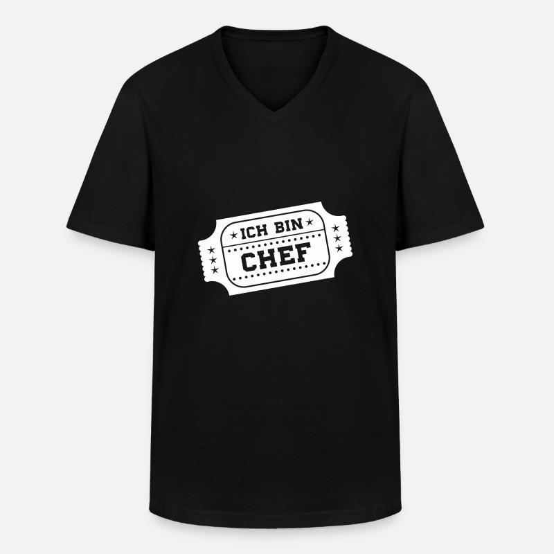 ich bin chef - Männer-T-Shirt mit V-Ausschnitt - Schwarz