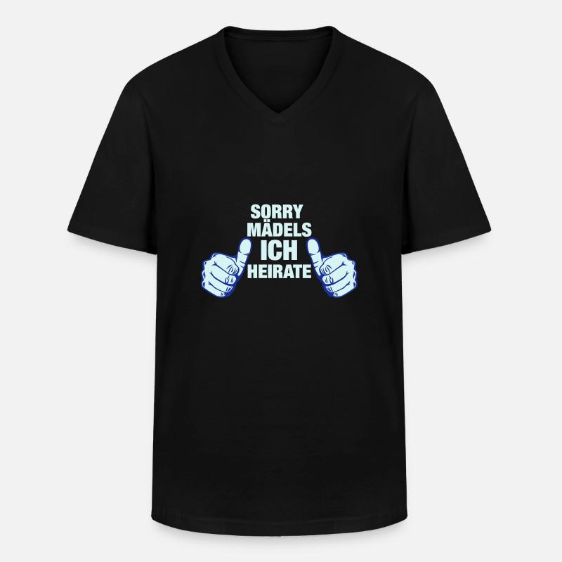 JGA_thumbs_ich heirate - Männer-T-Shirt mit V-Ausschnitt - Schwarz
