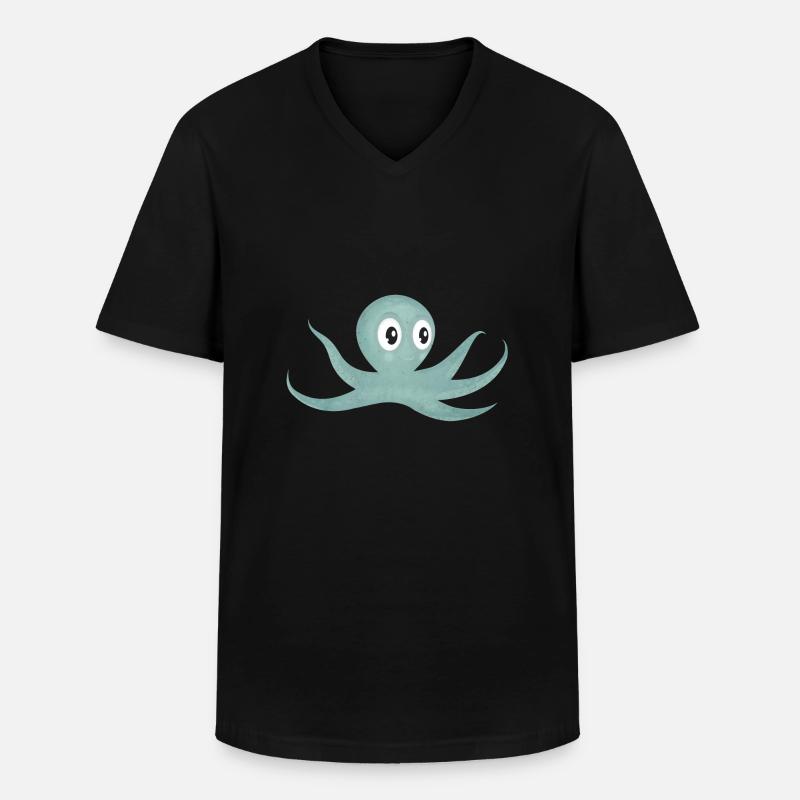 Krake - Männer-T-Shirt mit V-Ausschnitt - Schwarz