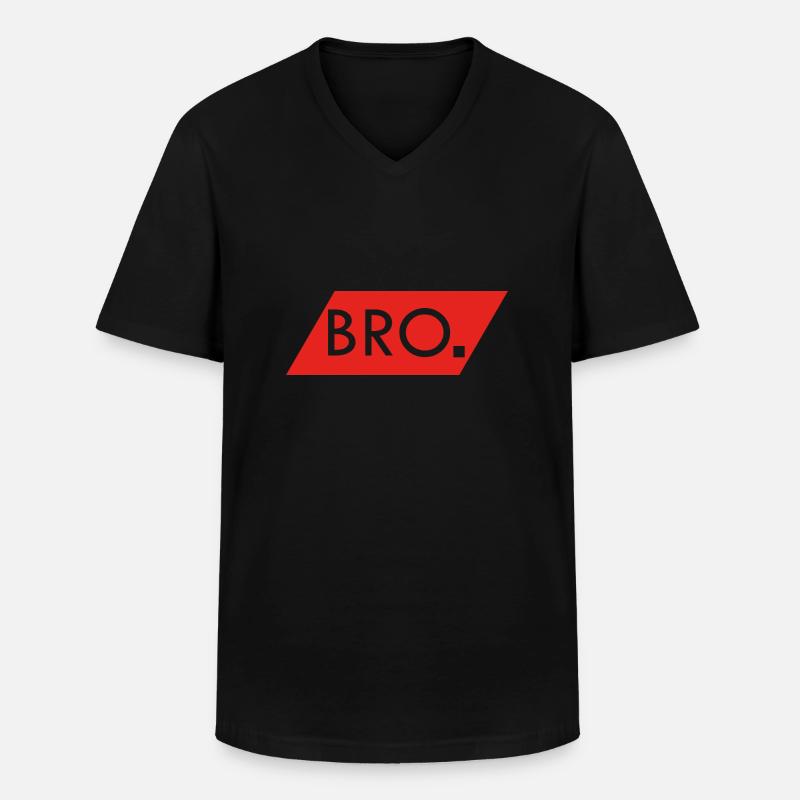BRO - Männer-T-Shirt mit V-Ausschnitt - Schwarz