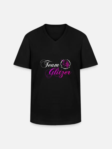 Team Glitzer - Männer-T-Shirt mit V-Ausschnitt - Schwarz