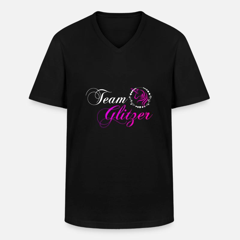 Team Glitzer - Männer-T-Shirt mit V-Ausschnitt - Schwarz