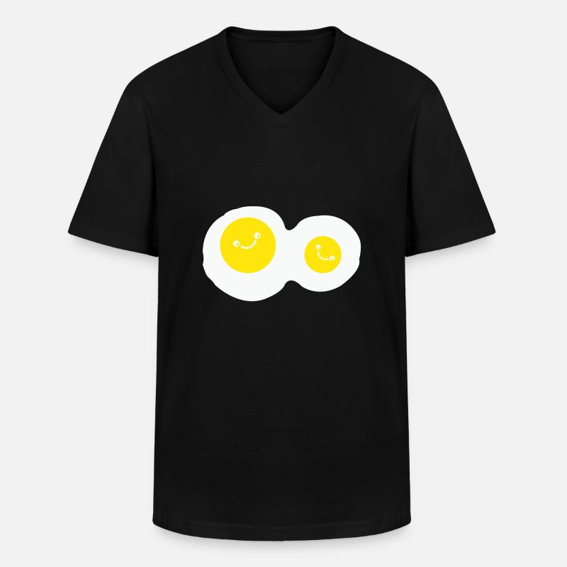 spiegeleier smile - Männer-T-Shirt mit V-Ausschnitt - Schwarz
