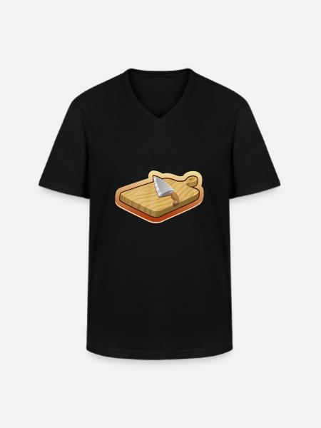 cutting board - Men's V-Neck T-Shirt - black