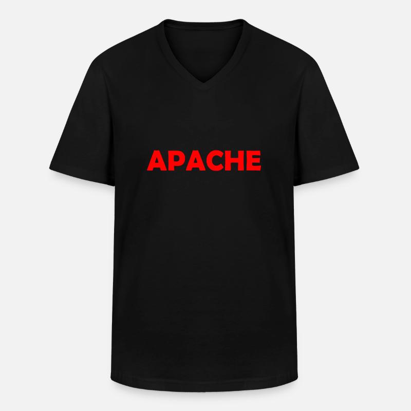 APACHE - Männer-T-Shirt mit V-Ausschnitt - Schwarz