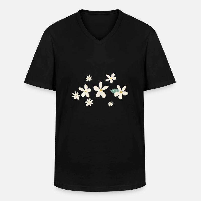 Blumen Gänseblümchen Geschenkidee - Männer-T-Shirt mit V-Ausschnitt - Schwarz