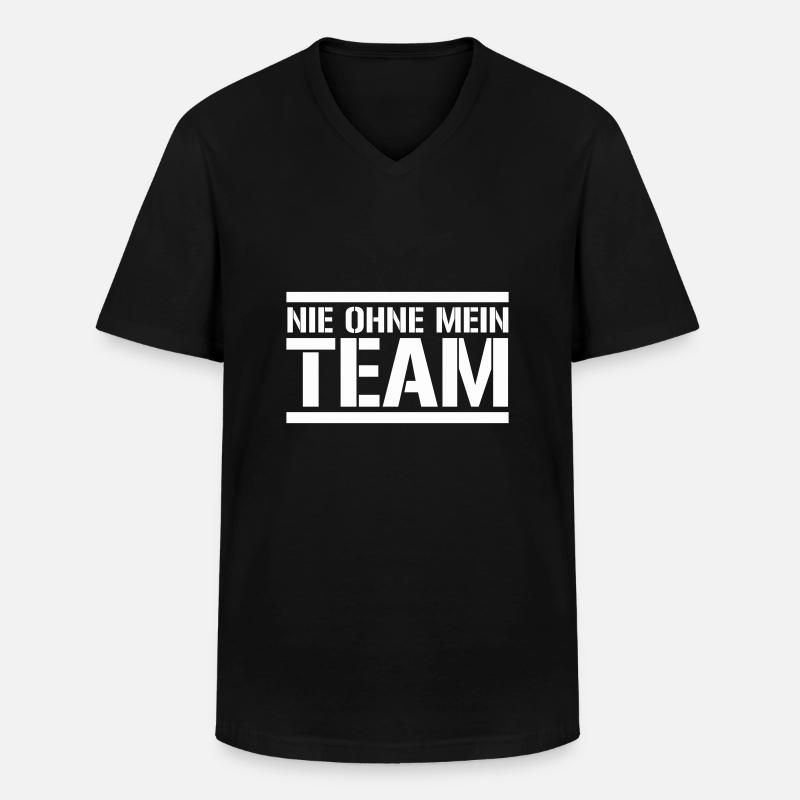 team - Männer-T-Shirt mit V-Ausschnitt - Schwarz