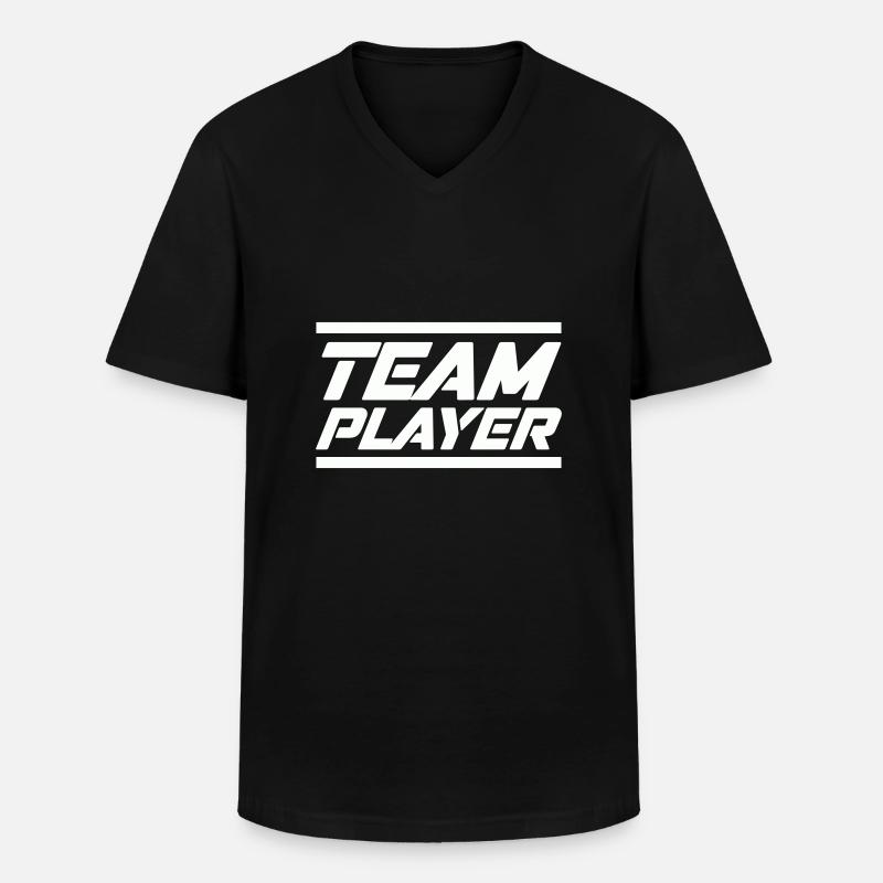 team player - Männer-T-Shirt mit V-Ausschnitt - Schwarz