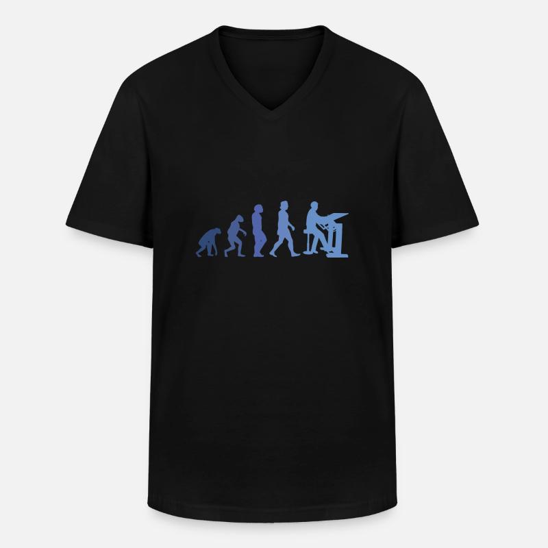 Bauzeichner Evolution Bauherr Architekt Bauleiter - Männer-T-Shirt mit V-Ausschnitt - Schwarz