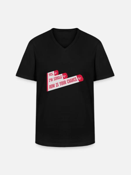 single now your chance - Männer-T-Shirt mit V-Ausschnitt - Schwarz