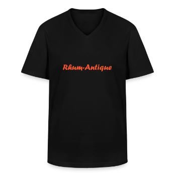 Rhum antique - T-shirt col V Homme - noir - Devant - AI Model Male 178 dark (178cm)