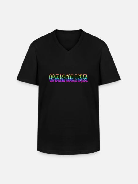 carolina rs rainbow - Men's V-Neck T-Shirt - black