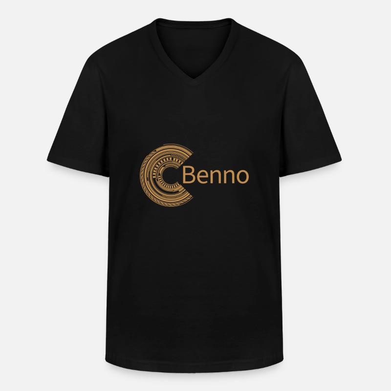 Für Benno - Männer-T-Shirt mit V-Ausschnitt - Schwarz