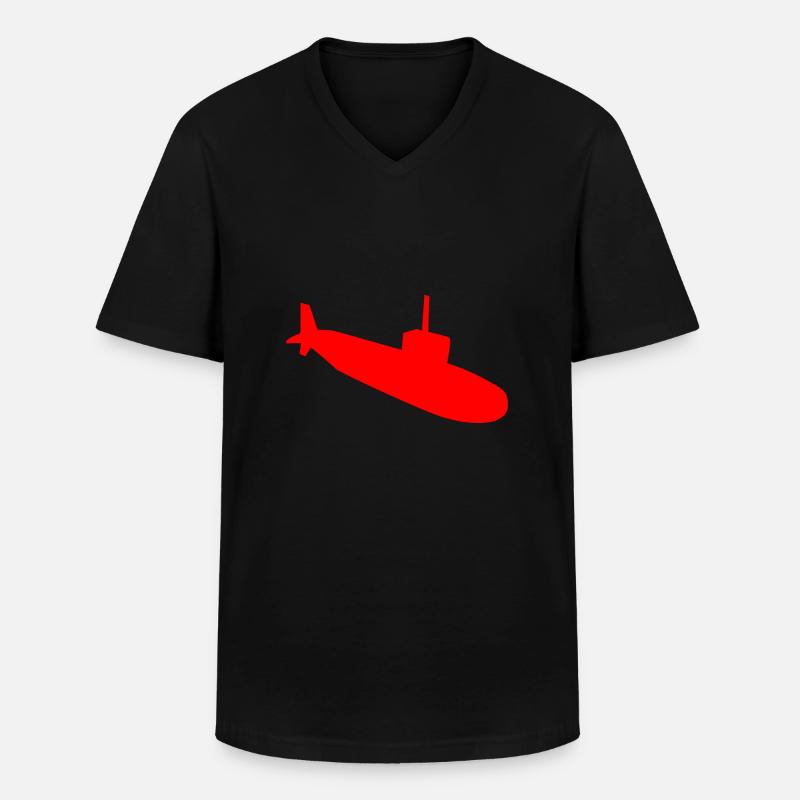 U-Boot Silhouette - Männer-T-Shirt mit V-Ausschnitt - Schwarz