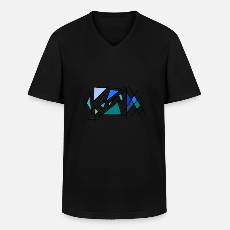 Blaues Eck - Männer-T-Shirt mit V-Ausschnitt - Schwarz