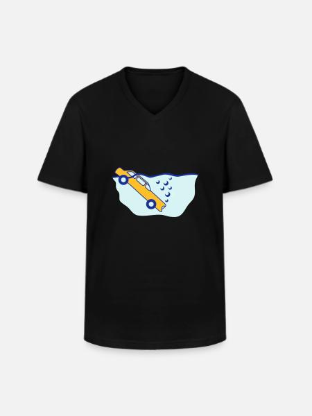 Diving Car - Männer-T-Shirt mit V-Ausschnitt - Schwarz