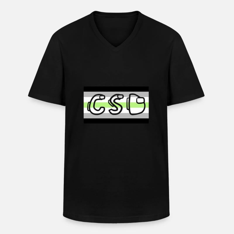 agender pride csd - Männer-T-Shirt mit V-Ausschnitt - Schwarz