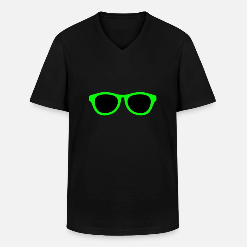 Brille - Männer-T-Shirt mit V-Ausschnitt - Schwarz