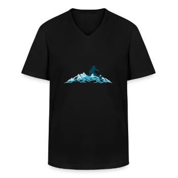 Winter - Skifahrer Berge Sport 2018 - Männer-T-Shirt mit V-Ausschnitt - Schwarz - Vorne - AI Model Male 178 dark (178cm)