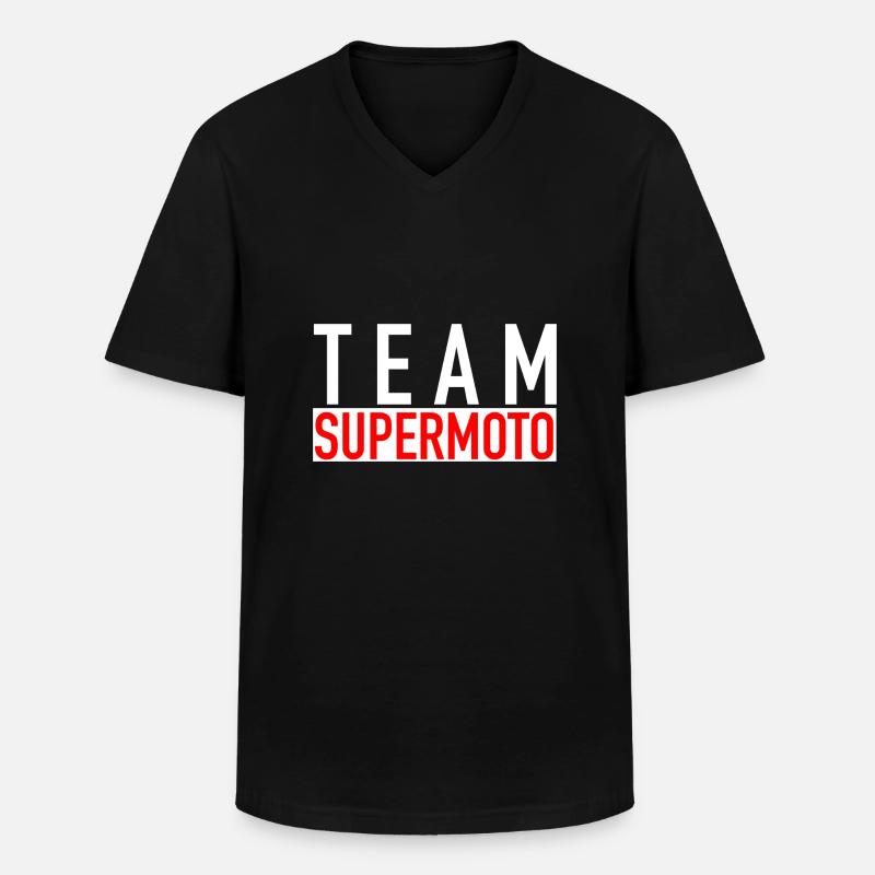 Team Supermoto - Männer-T-Shirt mit V-Ausschnitt - Schwarz