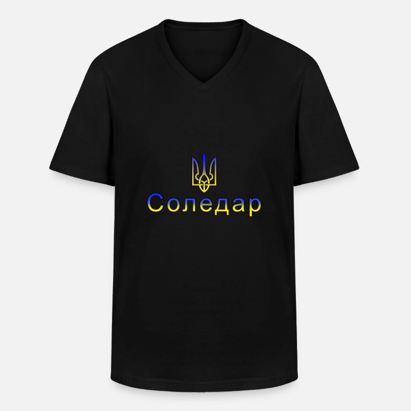 Soledar Ukraine - Männer-T-Shirt mit V-Ausschnitt - Schwarz