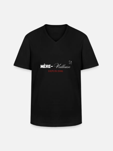 Mère veilleuse depuis 2006 - T-shirt col V Homme - noir