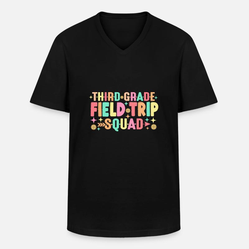 Lehrerschüler Dritte 3. Klasse Exkursionstruppe - Männer-T-Shirt mit V-Ausschnitt - Schwarz