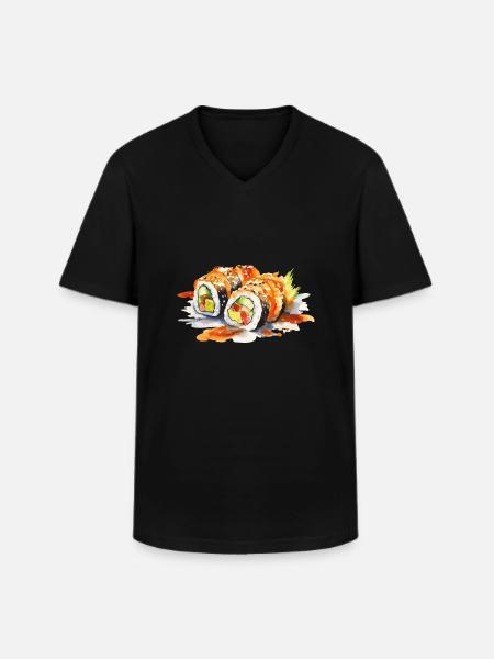 Sushi - Men's V-Neck T-Shirt - black