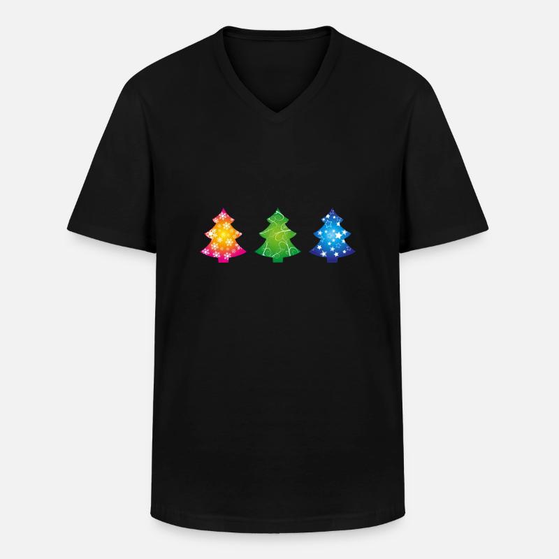 Weihnachtsbäume - Männer-T-Shirt mit V-Ausschnitt - Schwarz
