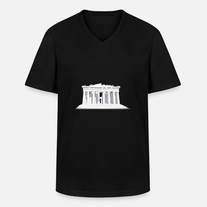 PARTHENON - Männer-T-Shirt mit V-Ausschnitt - Schwarz