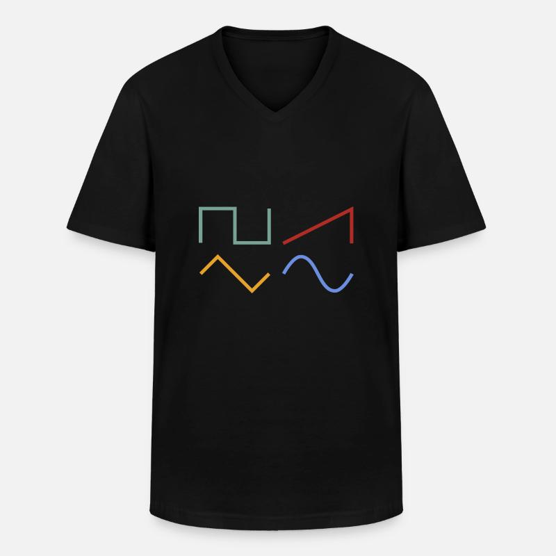 WAVEFORMS - Männer-T-Shirt mit V-Ausschnitt - Schwarz