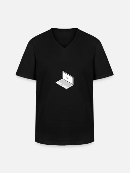 Laptop - Men's V-Neck T-Shirt - black