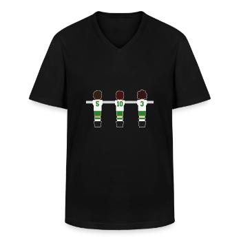 Tischfußball weiß grün - Männer-T-Shirt mit V-Ausschnitt - Schwarz - Vorne - AI Model Male 178 dark (178cm)