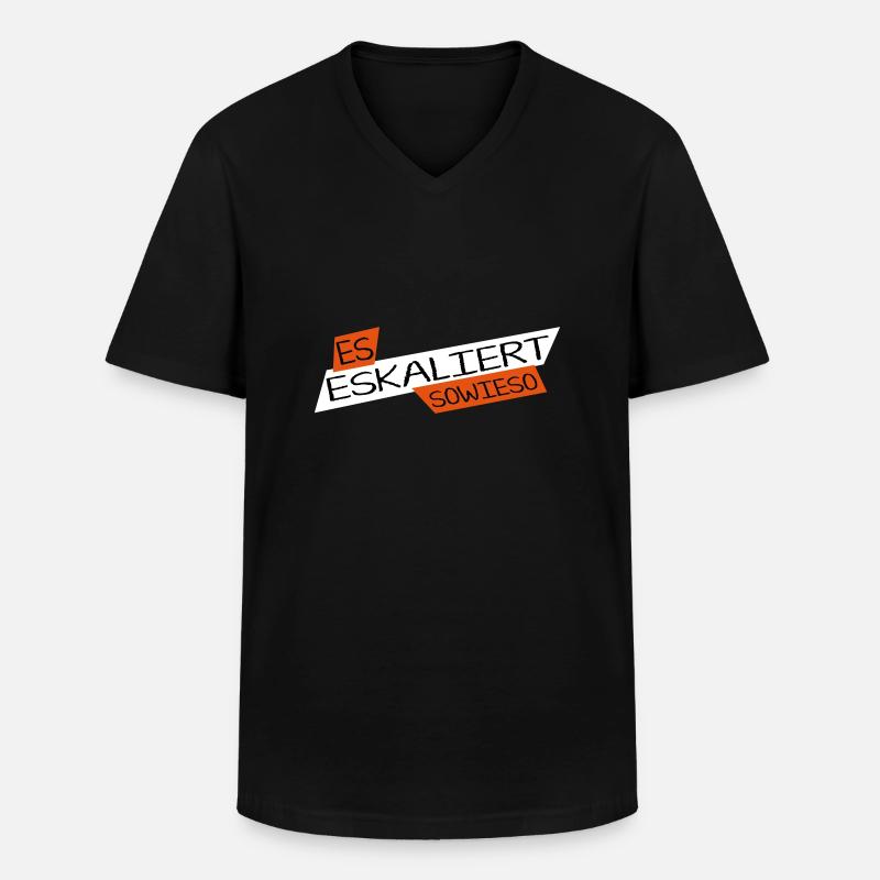 Shirt_EsEskaliert2_vector - Männer-T-Shirt mit V-Ausschnitt - Schwarz